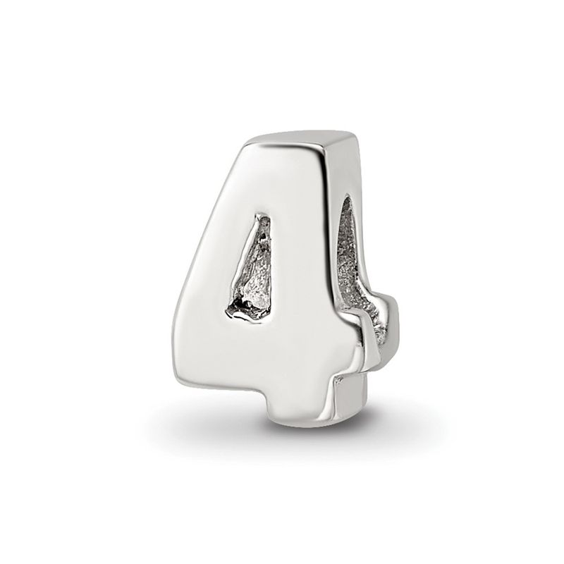 Kazi Luxury Sterling Silver Reflections Number 4 Bead